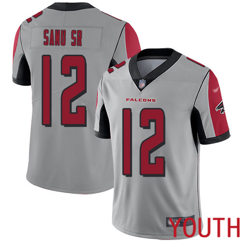 Atlanta Falcons Limited Silver Youth Mohamed Sanu Jersey NFL Football #12 Inverted Legend->youth nfl jersey->Youth Jersey